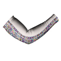 African Ndebele Art Patterns Arm Sleeves Beige Half Style