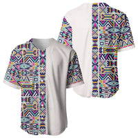 African Ndebele Art Patterns Baseball Jersey Beige Half Style