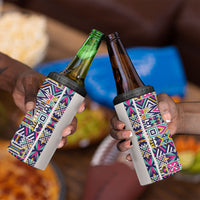 African Ndebele Art Patterns 4 in 1 Can Cooler Tumbler Beige Half Style