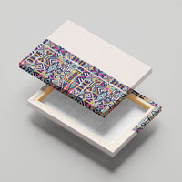 African Ndebele Art Patterns Canvas Wall Art Beige Half Style
