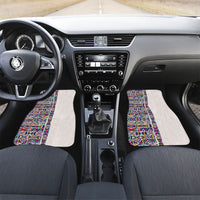 African Ndebele Art Patterns Car Mats Beige Half Style