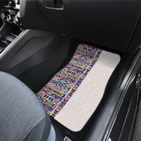 African Ndebele Art Patterns Car Mats Beige Half Style