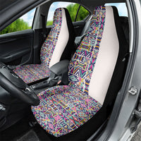 African Ndebele Art Patterns Car Seat Cover Beige Half Style