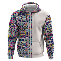 African Ndebele Art Patterns Hoodie Beige Half Style