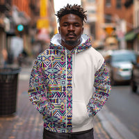 African Ndebele Art Patterns Hoodie Beige Half Style
