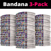 African Ndebele Art Patterns Neck Gaiter Beige Half Style
