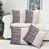 African Ndebele Art Patterns Pillow Cover Beige Half Style