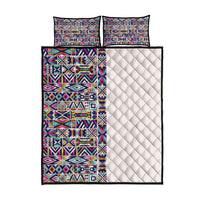 African Ndebele Art Patterns Quilt Bed Set Beige Half Style