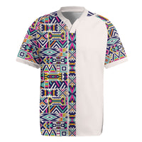 African Ndebele Art Patterns Rugby Jersey Beige Half Style