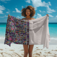 African Ndebele Art Patterns Sarong Beige Half Style