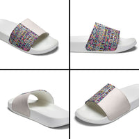 African Ndebele Art Patterns Slide Sandals Beige Half Style