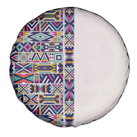 African Ndebele Art Patterns Spare Tire Cover Beige Half Style