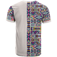 African Ndebele Art Patterns T shirt Beige Half Style