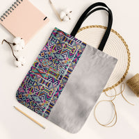African Ndebele Art Patterns Tote Bag Beige Half Style