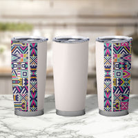 African Ndebele Art Patterns Tumbler Cup Beige Half Style
