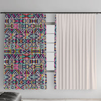 African Ndebele Art Patterns Window Curtain Beige Half Style