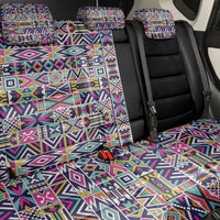 African Ndebele Art Patterns Back Car Seat Cover Black Half Style