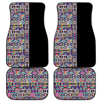 African Ndebele Art Patterns Car Mats Black Half Style