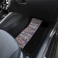 African Ndebele Art Patterns Car Mats Black Half Style