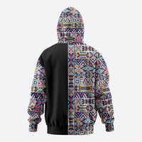 African Ndebele Art Patterns Hoodie Black Half Style