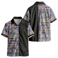 African Ndebele Art Patterns Kid Hawaiian Shirt Black Half Style