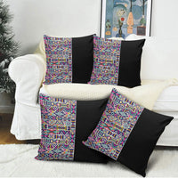 African Ndebele Art Patterns Pillow Cover Black Half Style