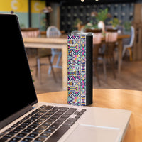 African Ndebele Art Patterns Skinny Tumbler Black Half Style