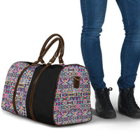 African Ndebele Art Patterns Travel Bag Black Half Style