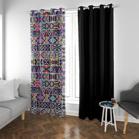African Ndebele Art Patterns Window Curtain Black Half Style