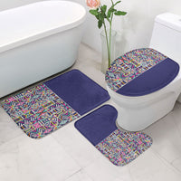 African Ndebele Art Patterns Bathroom Set Navy Blue Half Style
