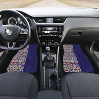 African Ndebele Art Patterns Car Mats Navy Blue Half Style