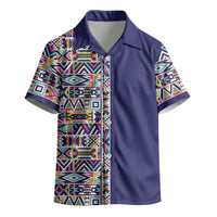 African Ndebele Art Patterns Kid Hawaiian Shirt Navy Blue Half Style