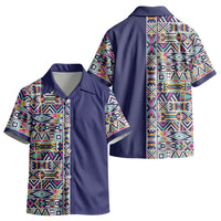 African Ndebele Art Patterns Kid Hawaiian Shirt Navy Blue Half Style