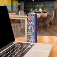 African Ndebele Art Patterns Skinny Tumbler Navy Blue Half Style