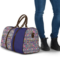 African Ndebele Art Patterns Travel Bag Navy Blue Half Style