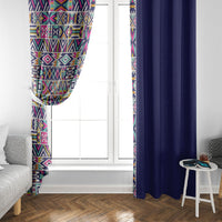 African Ndebele Art Patterns Window Curtain Navy Blue Half Style