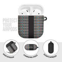 African Ndebele Traditional Attire AirPods Case Black Ndebele Stripe