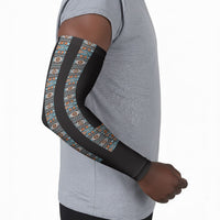 African Ndebele Traditional Attire Arm Sleeves Black Ndebele Stripe