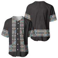 African Ndebele Traditional Attire Baseball Jersey Black Ndebele Stripe