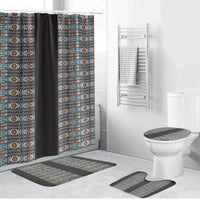 African Ndebele Traditional Attire Bathroom Set Black Ndebele Stripe