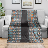African Ndebele Traditional Attire Blanket Black Ndebele Stripe