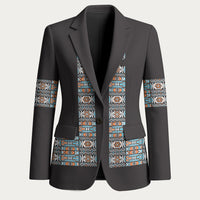 African Ndebele Traditional Attire Blazer Black Ndebele Stripe