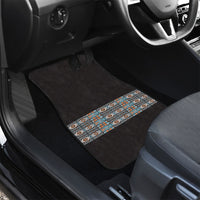 African Ndebele Traditional Attire Car Mats Black Ndebele Stripe