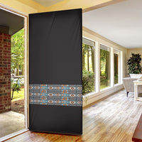 African Ndebele Traditional Attire Door Cover Black Ndebele Stripe