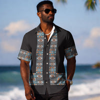 African Ndebele Traditional Attire Hawaiian Shirt Black Ndebele Stripe