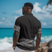 African Ndebele Traditional Attire Hawaiian Shirt Black Ndebele Stripe