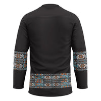 African Ndebele Traditional Attire Hockey Jersey Black Ndebele Stripe