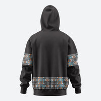 African Ndebele Traditional Attire Hoodie Black Ndebele Stripe