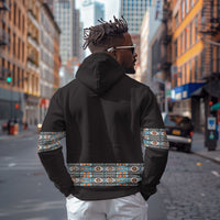 African Ndebele Traditional Attire Hoodie Black Ndebele Stripe