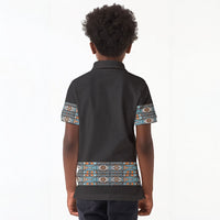 African Ndebele Traditional Attire Kid Polo Shirt Black Ndebele Stripe